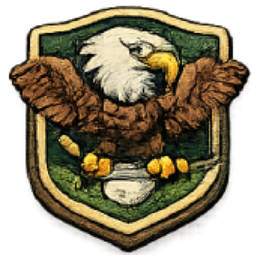Stitched eagle golf badge